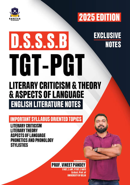 DSSSB TGT-PGT English Literature Notes 2025 Edition – By Prof. Vineet Pandey